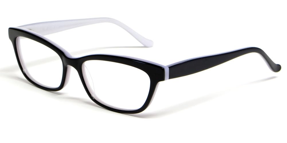 CalabriaViv Collection 816 Cat-Eye Reading Glasses Black Pearl White Men Women Blue Light Filter or Clear Lens