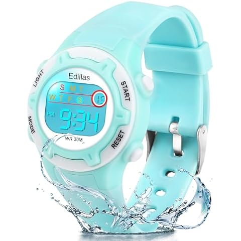 Edillas Kids Watches Digital Girls Boys,7 Colors Light Wrist Watch for Child Waterproof Sport Outdoor Multifunctional Watches with Stopwatch/Alarm for Ages 4-15 Cover