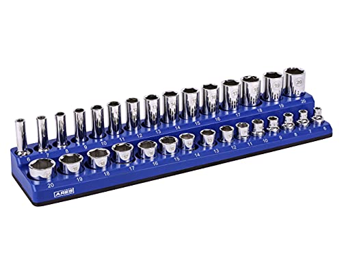 Image of ARES 60008 30-Pc 3 /8-In Blue /Black Metric Magnetic Socket Organizer