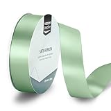 Vaessen Creative Cinta de Raso Verde Salvia - 20 m x 25 mm - para Lazos, Regalos, Decoraciones, Boda, Atrapasueños y más Manualidades