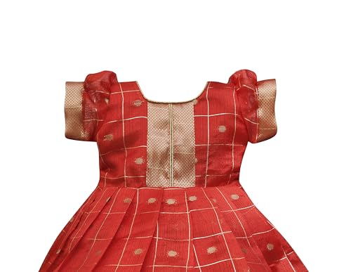 Image of PW PLATYPUS WORLD Baby Girls Ethnic Frock Dress for Kids| Traditional Festive Birthday Outfit | Baby Girls Lehenga Choli