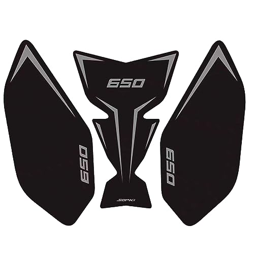 Image of TZMAPU Motorcycle Fuel Tank Protector, Compatible with Kawasaki Ninja 650 Z650 Fuel Tank Pad Non-Slip Gas Tank Sticker Set Rubber Protection Pad (Black)