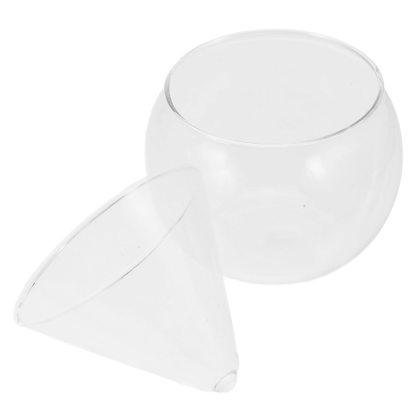 DOITOOL Creative Cocktail Glass with Base 10 4x10 4x9 5cm Small round Sphere Ice Chilled Cocktail Holder for