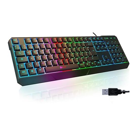 KLIM Chroma - Teclado Gaming - Teclado USB Ligero, Duradero, Resistente al Agua, ergonómico, silencioso con Cable para PC Mac - Negro
