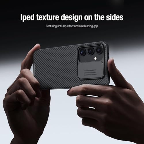 Image of Nilkin Classic Series Compatible for Samsung S24 FE Case with Camera Cover, [Camera Lens Protector] [Scratch-Resistant] [360 Full Protection] Shockproof Slim Phone Case (Black, S24-FE)