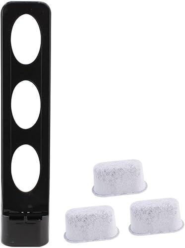 Veterger Piezas de repuesto Soporte para filtro de agua con paquete de 3 filtros de agua de carbón, compatible con cafetera cuisinart (negro)