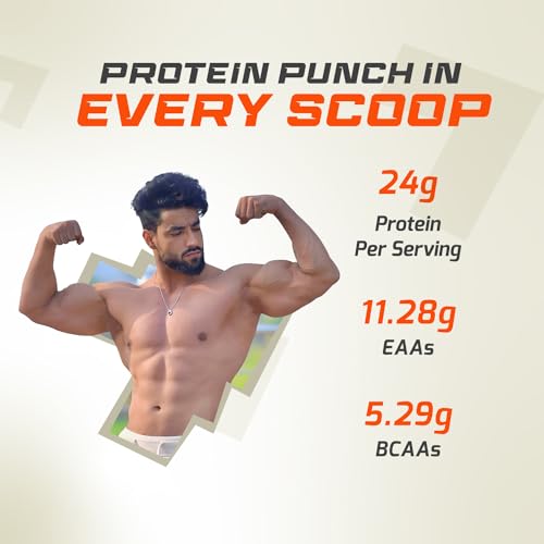 Image of FUELONE Whey Protein (Chocolate, 2kg / 4.4lbs) | 24g Protein | 5.29g BCAA & 4.2g Glutamic Acid