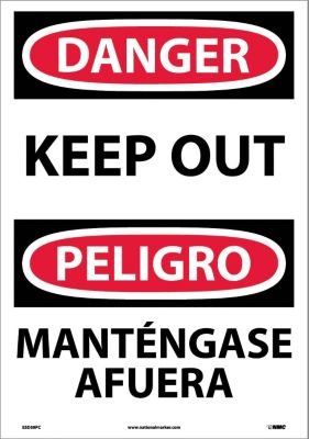 Panneau de sécurité Danger Keep Out NMC ESD59PC en vinyle haute résistance