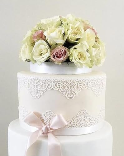 x3 Shiny Pearl honeycomb Edible Sugar Cake Lace Large strips Ready To Use - Handcrafted 3D effect