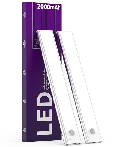 Image of ASOKO HOME Under Cabinet Lights Motion Sensor LED Closet Lights Battery Operated Wireless (White, 2Pack)