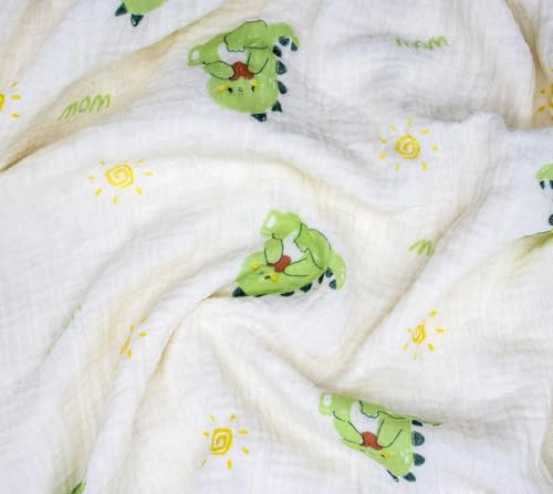 Image of Baby Blanket 40x40 Inches,Muslin Cotton and Minky Dotted Double Layer Soft Receiving Blanket for Newborn Toddler,Dinosaur