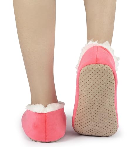 Image of BenSorts Fuzzy Slipper Socks for Women Funny House Slippers with Grips | Warm Cozy Cute Socks Non Slip Gifts Thick Stocking Stuffers Christmas