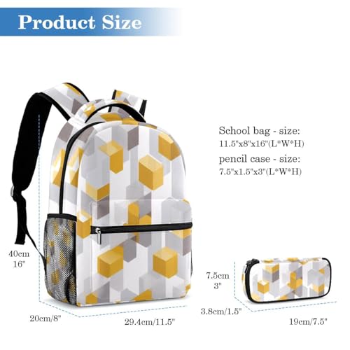 Sac à dos avec trousse géométrique pour les déplacements au lycée - 2