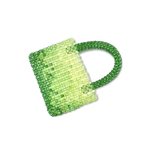 Bolso tote transparente con cuentas verdes degradadas miniatura 4