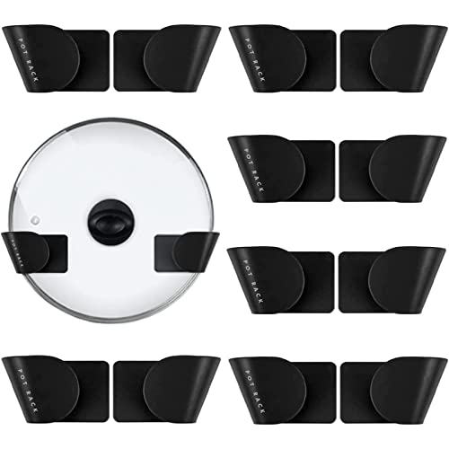 DQZSY Pot Lid Holder 6 Pairs Hanging Pot Lid Organization Lovers, Kitchen Bracket Hanging Holder, Easy Kitchen Adjustable Pot Lid Storage Rack