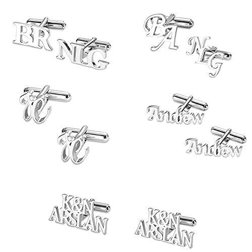 Mancuernillas personalizadas para hombre en acero y plata miniatura 1
