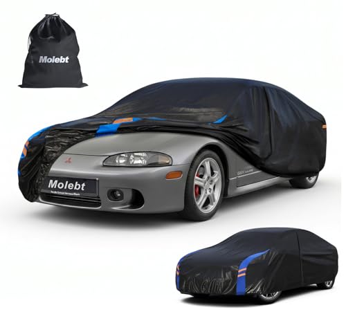 Image of Custom Fit Car Cover for Mitsubishi Eclipse (2005-2012), Upgraded Waterproof All Weather Outdoor Auto Cover with Driver Door Zipper, UV /Snow /Dust Protection
