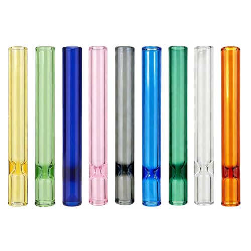 9 Pcs Borosilicate Blowing Pipe 4 Inches Long 12mm OD 2mm Thick Pure Glass High Heat Resistance Tube