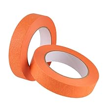 Lichamp 2 Pack Orange Painters Tape 1 inch, Orange Masking Tape 1 inch x 55 Yards x 2 Rolls 110 Total Yards
