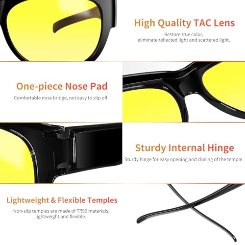 Image of GEGURI Polarized Sunglasses Fit Over Glasses for Men Women, Oversized Square Sun Glasses UV400 Protection Shades