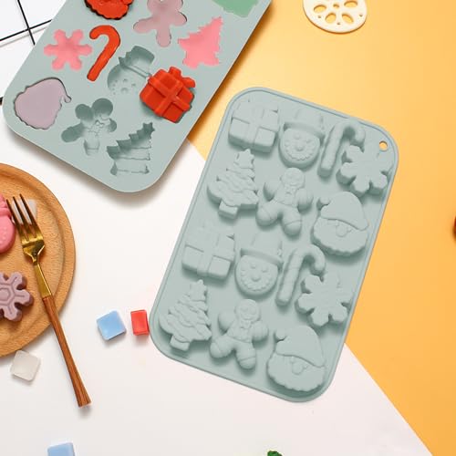 Cosermart 231006 Christmas Chocolate Molds 3Pcs Silicone Candy Molds Santa Claus Cane Christmas Tree Gingerbread Molds For Ice Cube Jelly Crayon Gummy Cupcake Decoration thumb #4