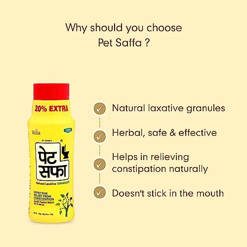 Pet Saffa Granules | Natural Laxative | Constipation Relief | Relief from disgetive problems like Acidity, Gas & Bloating |120 Gm (Pack of 3)