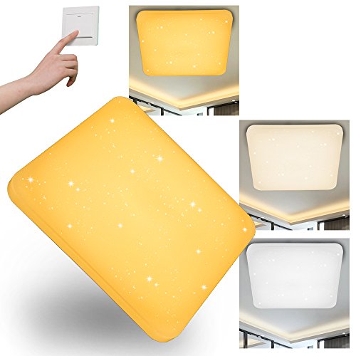 VGO 50W LED Luz de Techo Plafón Cambio de Color 3in1 Efecto de Luz de las Estrellas Moderna luz de Techo de la Pared Iluminación de Techo Cuarto de Baño Energética A ++