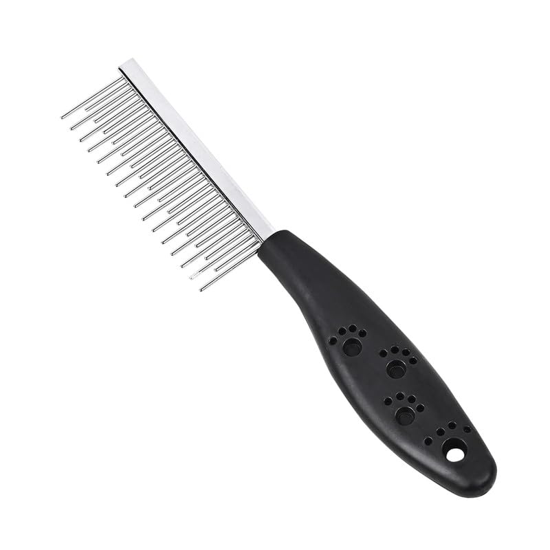 POLKA Paw Print One Side Comb for Dogs & Cats | Stainless Steel Needles with Rubber Handle Grip for Cat and Dog Brush | Pet Hair Comb for Small and Medium Breeds (Color May Vary) (B0CW9L2J4H) Amazon Price History, Amazon Price Tracker