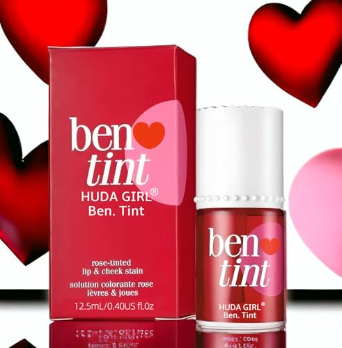 HUDA GIRL Korean Style Liquid Lip And Cheek Tint With Rose Fragrance, Nourishing & Long-Lasting. Smudge & Waterproof Cheeks Blusher For Women (Rosey Pink), 1 Count