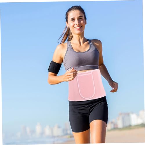 Faja lumbar deportiva para mujer rosa transpirable miniatura 3