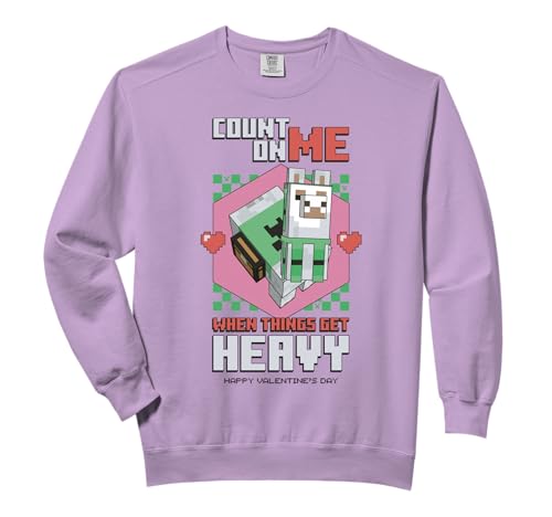 Minecraft Llama Count On Me Valentines Comfort Colors Adult Sweatshirt