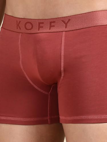 Image of KOFFY Men's Stretchable Cotton Lycra Long Trunk with C-Type Front Open | Wrinkle-Free | Ultra-Soft Elastic