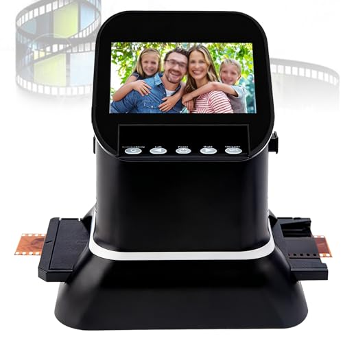 ◉【SCANNER PER DIAPOSITIVE E NEGATIVI】: Puoi convertire vecchie pellicole e diapositive in formato JPEG in pochi secondi, modificare le foto o regolare i colori direttamente nello scanner e migliorare la qualità di scansione fino a ben 22 milioni di pixel. Ora puoi salvare i tuoi ricordi più belli per sempre.