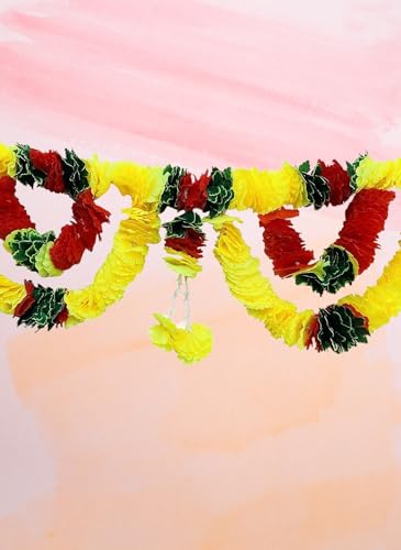 Image of Recycled Flowers Home Decor Hanging Toran Main Door Garlands Handmade Bandhanwar Door Entrance Hanging Home Traditional Wall Decor Diwali Decor Diwali Gift
