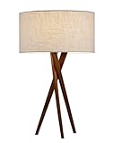 Adesso 3226-15 Brooklyn Table Lamp, 29.5 in, 100 W Incandescent/ 26W CFL, Walnut Wood, 1 Table Lamp