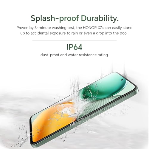 Image of Honor X7c 5G Dual SIM | 8GB RAM, 256GB Storage | 50MP AI Camera | 5 Star SGS Rated | IP64 Standards | 120Hz Refresh Rate | 5200mAh Battery | Without Charger | (Vegan Leather Forest Green)