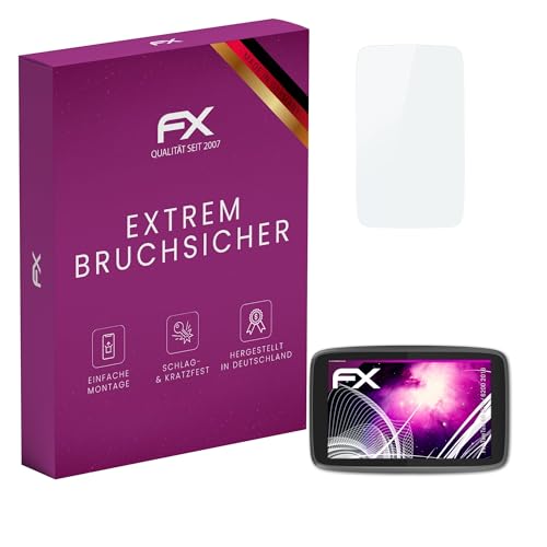 atFoliX Plastic Glass Protective Film compatible with TomTom GO 620/6200 2016 Glass Protector, 9H Hybrid-Glass FX Screen Protector