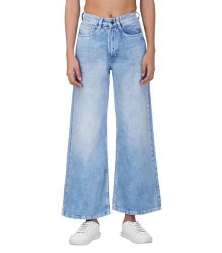 Image of i'sol Jeans for Women | Baggy Jeans for Women High Waist | Wide Leg Jeans for Woman | Bell Bottom Jeans