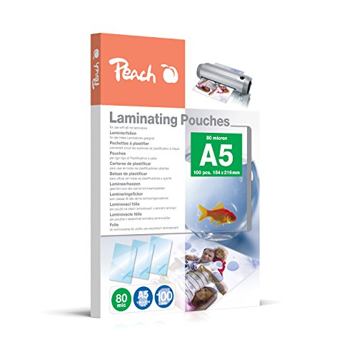 Peach Laminierfolien A5 80 mic - 100 pouches - glänzend - kompatibel mit Geräten aller Markenhersteller - PP580-03