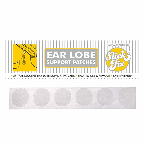 Slickfix Ear Lobe Tape – Invisible Ear Lobe Support Patch for Pierced Ears and Heavy Earrings, Protects Healthy Ear Lobes from Tearing (Pack of 18) Slickfix Ear Lobe Tape – Invisible Ear Lobe Support Patch for Pierced Ears and Heavy Earrings, Protects Healthy Ear Lobes from Tearing (Pack of 18)