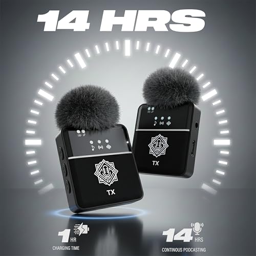 Image of DIGIMORE Plug n Play Dual Wireless Mic with 165ft Range | 14Hr Battery | 360 Sound Capture with ANC & KTV Reverb | Ultra Low Latency & Real Time Monitoring for Live Show, Vlog & Interview(D-455 PRO)