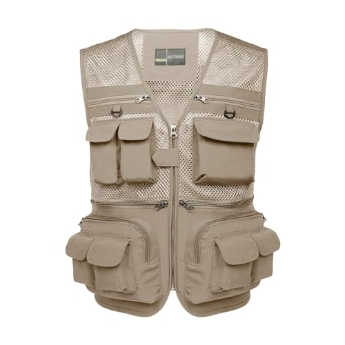 Image of Hbufnha Outdoor Fishing Hunting Vest Multi Pockets Work Cargo Jacket