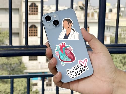 Image of WallDesign Doctor Self Adhesive Sticker Collection Set of 75 Unique Designs for Medical Enthusiasts - Mobile,Laptop,Journal ,Durable,Printed Vinyl Perfect for Healthcare Medical Heroes,51 mm
