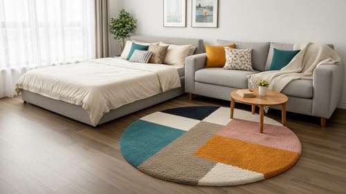 Image of Vintage Threads (New Mix 4x4 Ft Shaggy Carpet for Living Room & Bedroom | Ultra Soft Plush Long Pile Rug | Thick Fluffy 3D Modern Floor Carpet | Cozy Luxury Home Decor Rug
