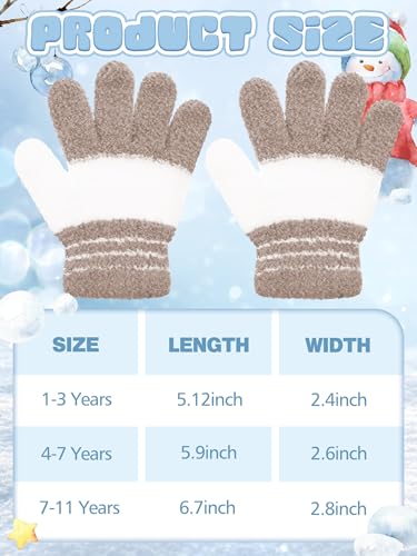 Image of EBOOT 3 Pairs Winter Kids Gloves Warm