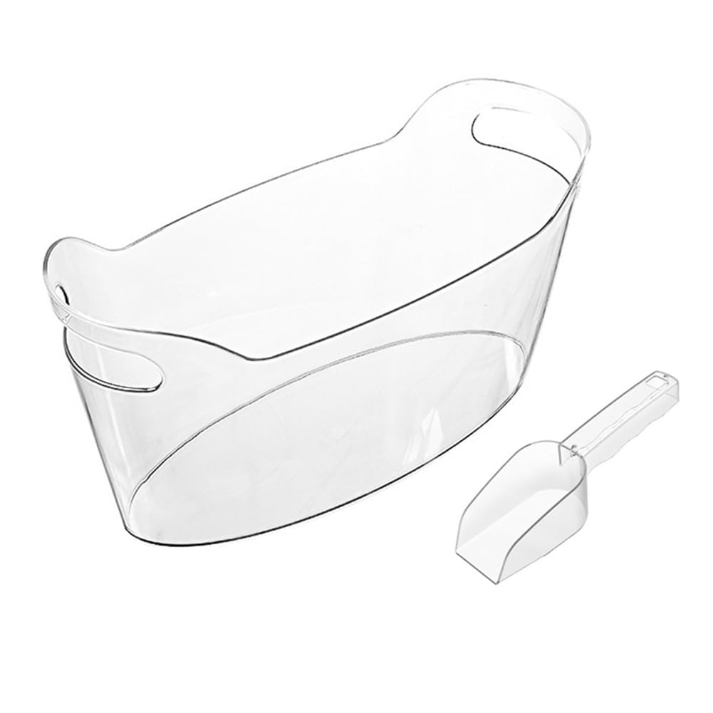 Aundhegrtt Ice Bucket for Parties(6.5L), Portable Drink Bucket for Cocktail Bars, Plastic Champagne Cooler for Beverages/Wine/Beer
