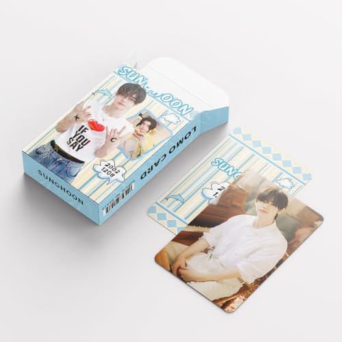 92 PCS Photocards 60 PCS Lomo Cards Set 32 PCS Stickers Postcard Gift Merchandise for Boys and Girls (SUNGHOON)