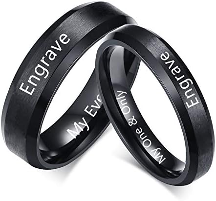 Fortheday Personalized Promise Rings for Couples โ Custom Engraved Stainless Steel Matching Rings Set Promise Ring for Him & Her 2PCS Couple Rings