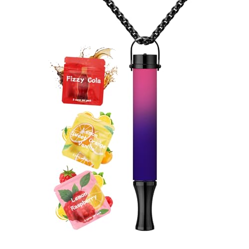ASTOFLI Breathing Necklace For Anxiety Adults - Adjustable Air Outlet Breathe Necklaces With Flavored - Breath Free Stress Relief Device With Flavor - Meditation Gifts For Women Men