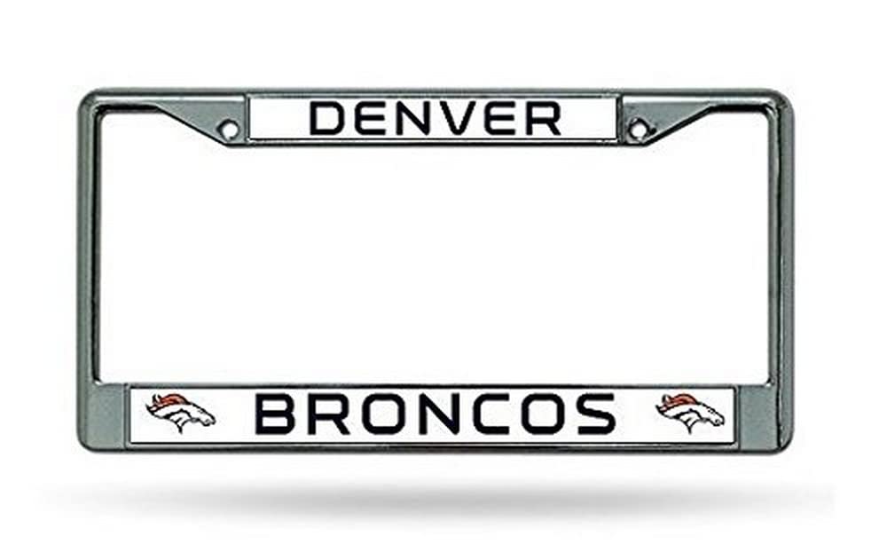Rico Industries NFL Denver Broncos Standard Chrome License Plate Frame, 6 x 12.25"